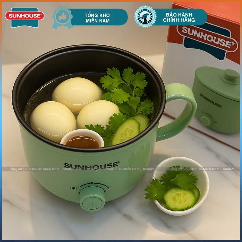 Ca lẩu điện 1.5L có xửng hấp Sunhouse 4515G